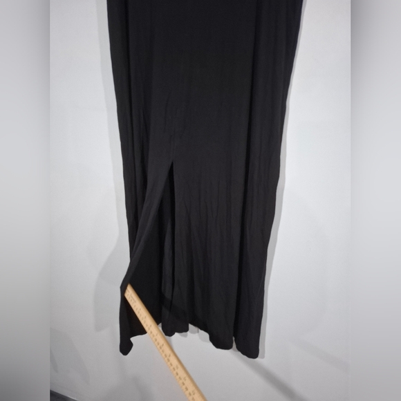 NWT NY&CO New York & Company Black Maxi Skirt Front Slit Stretch Soft Size Large - Picture 15 of 15